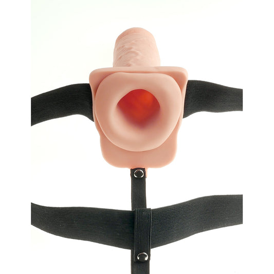 Fetish Fantasy 11&quot; Hollow Rechargeable Strap-On With Balls Flesh