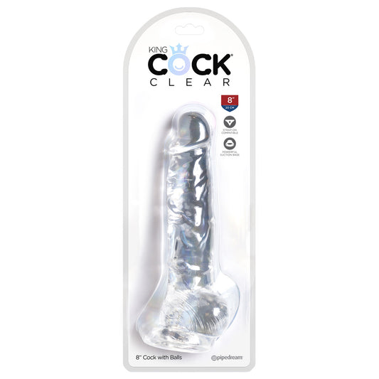 King Cock Clear 8&quot; Cock With Balls