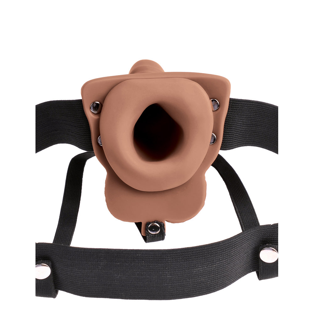 Fetish Fantasy 6&quot; Hollow Rechargeable Strap-On With Balls Tan