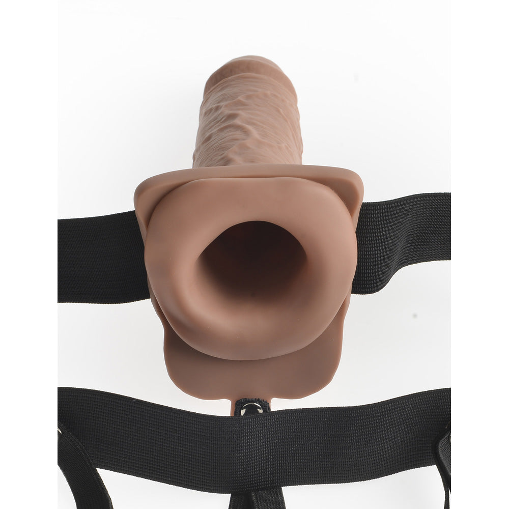 Fetish Fantasy 7&quot; Hollow Rechargeable Strap-On With Remote Tan