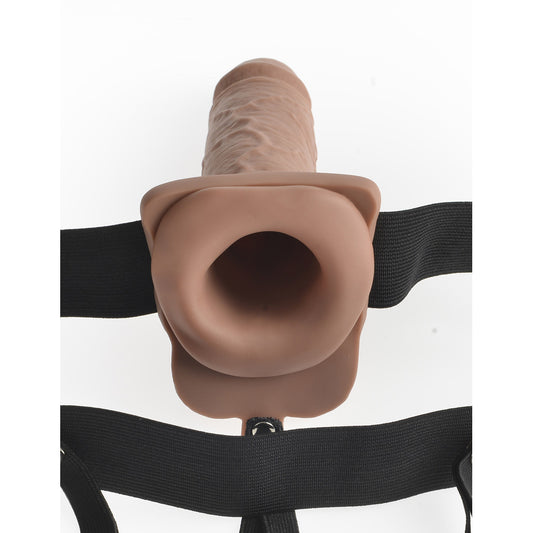 Fetish Fantasy 7&quot; Hollow Rechargeable Strap-On With Remote Tan