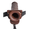 Load image into Gallery viewer, Fetish Fantasy 9" Hollow Squirting Strap-On With Balls Brown
