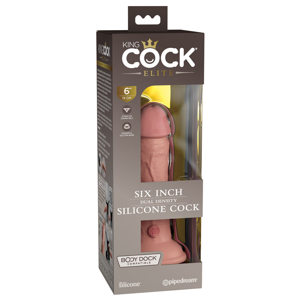 King Cock Elite 6&quot; Dual Density Silicone Cock Light