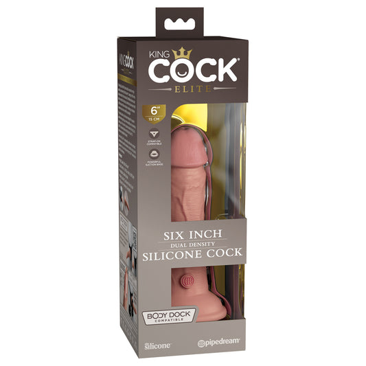 King Cock Elite 6&quot; Dual Density Silicone Cock Light