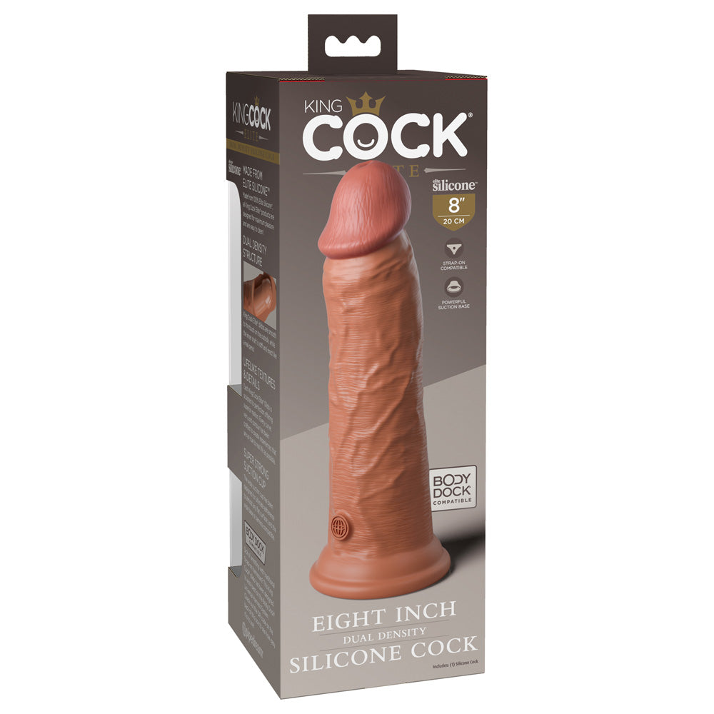 King Cock Elite 8&quot; Dual Density Silicone Cock Tan