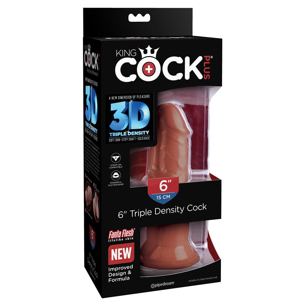 King Cock Plus 6&quot; Triple Density Cock Brown