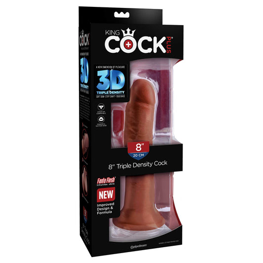 King Cock Plus 8&quot; Triple Density Cock Brown