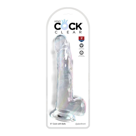 King Cock Clear 9&quot; With Balls Clear