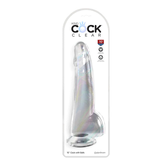 King Cock Clear 10&quot; With Balls Clear