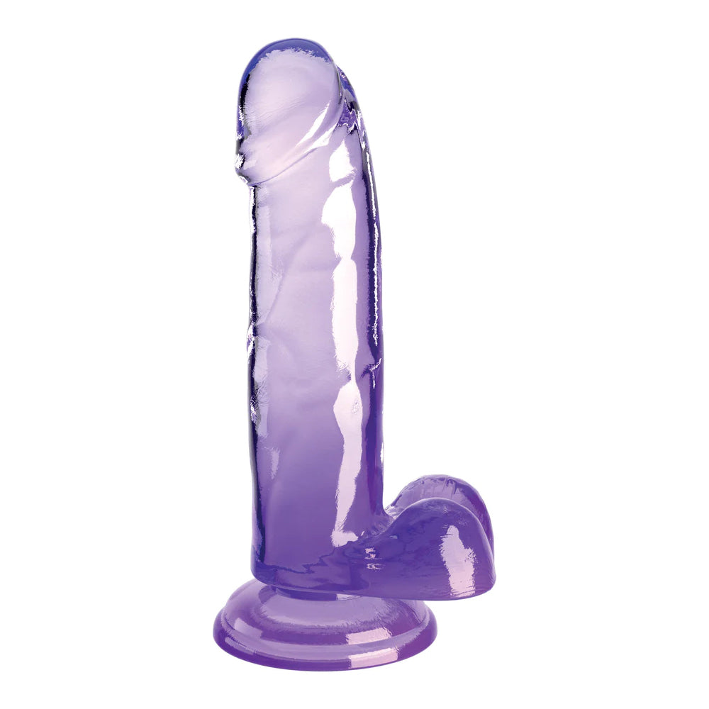 King Cock Clear 7&quot; With Balls Purple