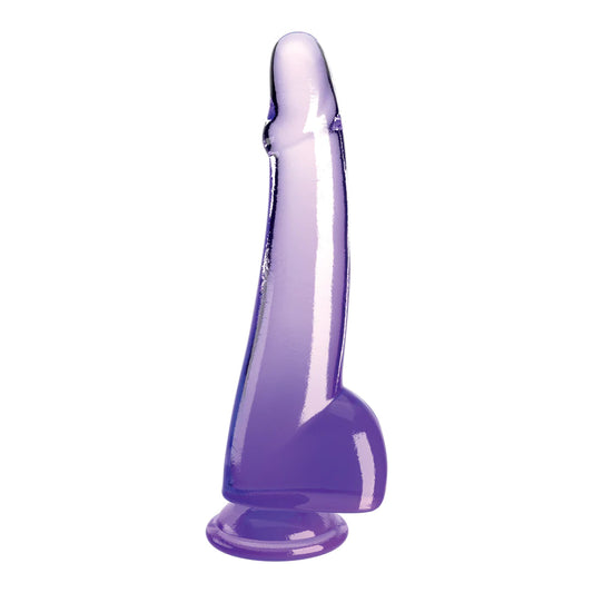 King Cock Clear 10&quot; With Balls Purple