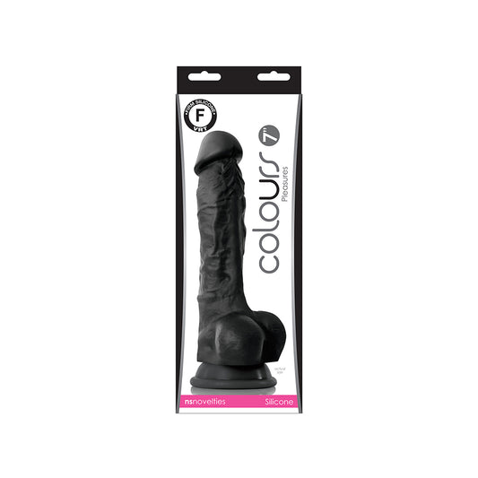 Colours Pleasures 7&quot; Dildo Black