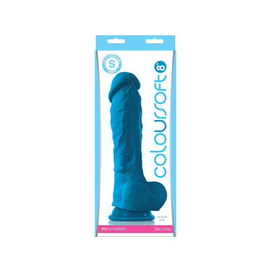 Colour-Soft 8&quot; Soft Dildo Blue