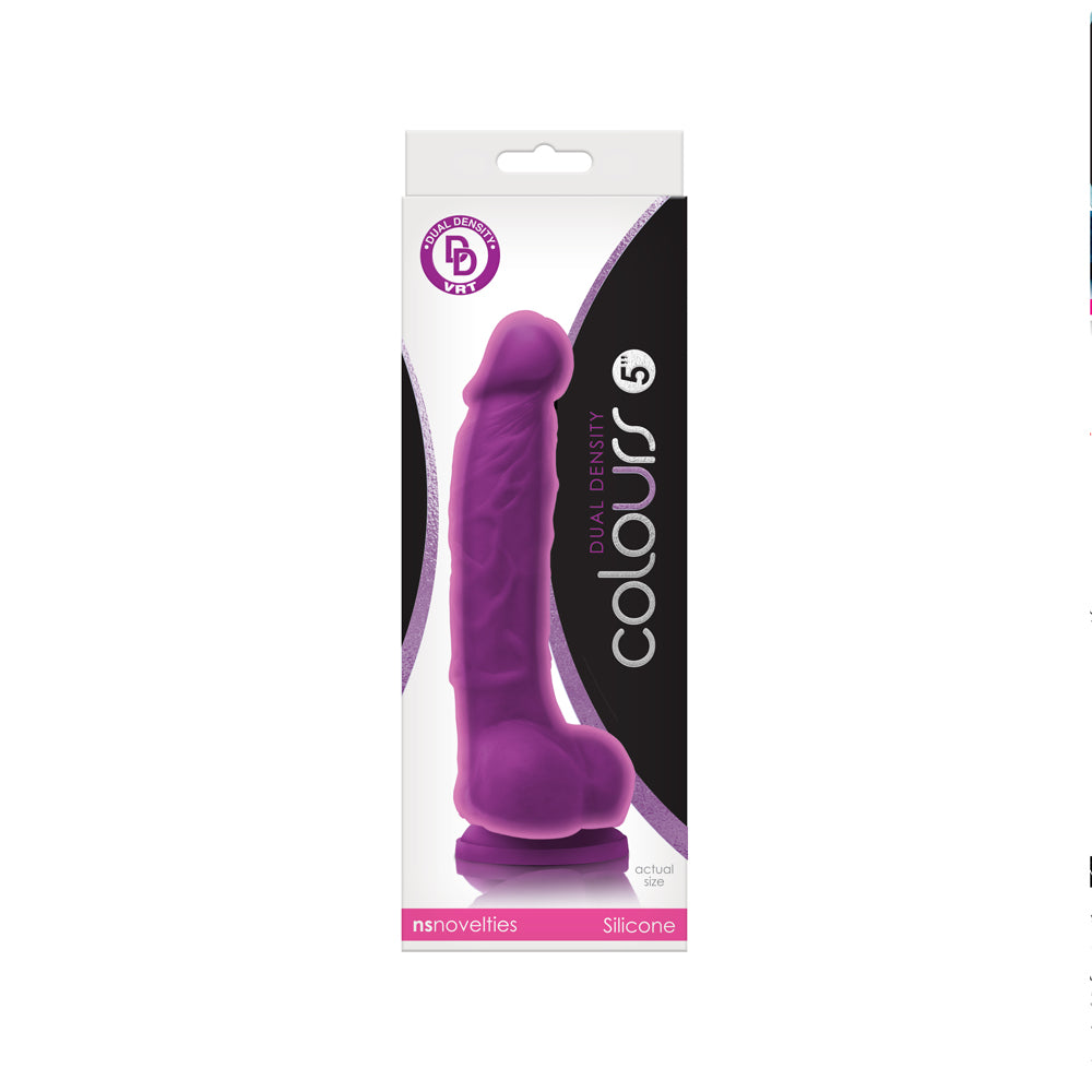 Colours Dual Density 5&quot; Dildo Purple