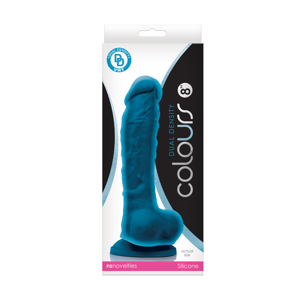 Colours Dual Density 8&quot; Dildo Blue