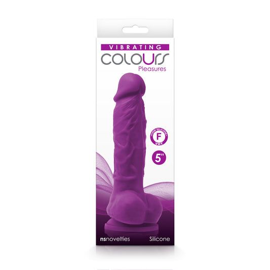 Colours Pleasures Vibrating 5&quot; Dildo Purple