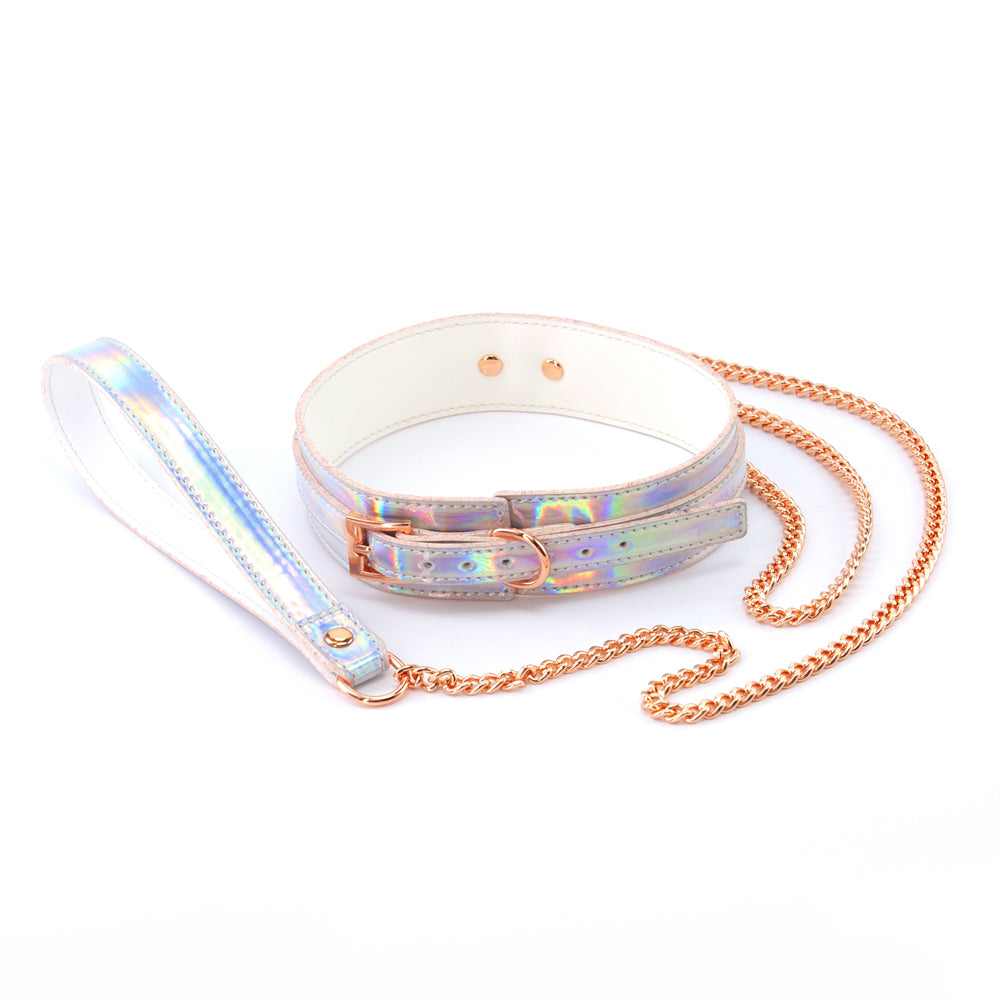 Cosmo Bondage Collar & Leash Rainbow