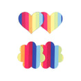 Load image into Gallery viewer, Pretty Pasties Pride Heart & Flower Rainbow 2 Pair
