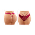 Load image into Gallery viewer, Kalina Velvet Cut-Out Thong With Keyhole Back Queen Size
