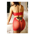 Load image into Gallery viewer, Playing With Fire High-Neck Net Top & Skirt One Size Red
