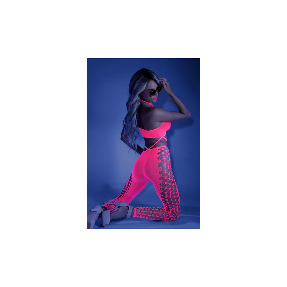 Own The Night Bodystocking One Size Neon Pink