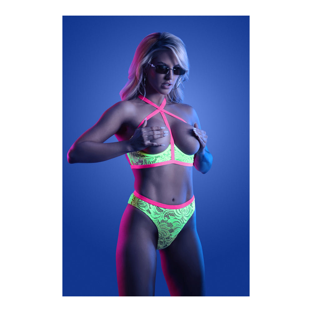 Persuasive Open Cup Bra & Panty L/Xl