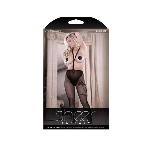Truth Or Dare Suspender Stockings And Pasties