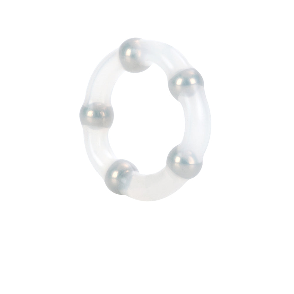 Metallic Bead Ring Clear