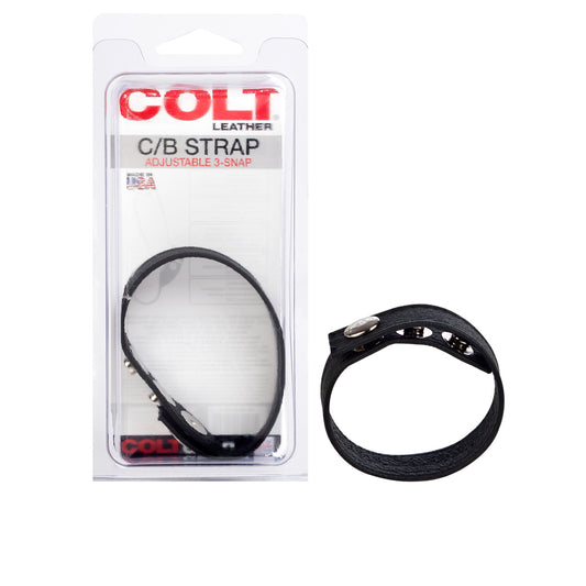 Colt Leather C/B Strap Adjustable 3-Snap Black