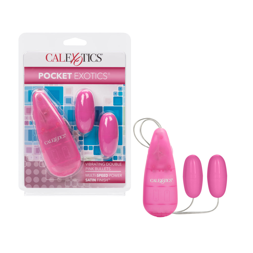 Pocket Exotics Vibrating Double Pink Bullets Pink