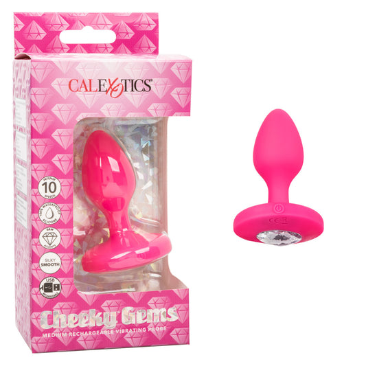 Cheeky Gems Medium Rechargeable Vibrating Probe Pink