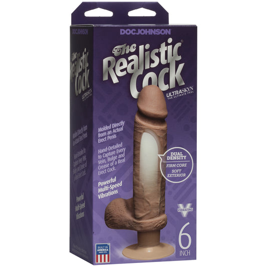 The Realistic Cock - ULTRASKYN - Vibrating 6&quot; Caramel