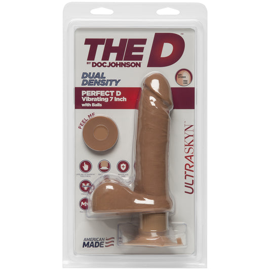 The D Perfect D Vibrating 7&quot; With Balls ULTRASKYN Caramel