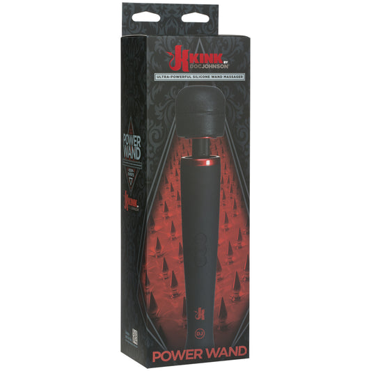 Kink Power Wand Ultra-Powerful Silicone Wand Massager Black