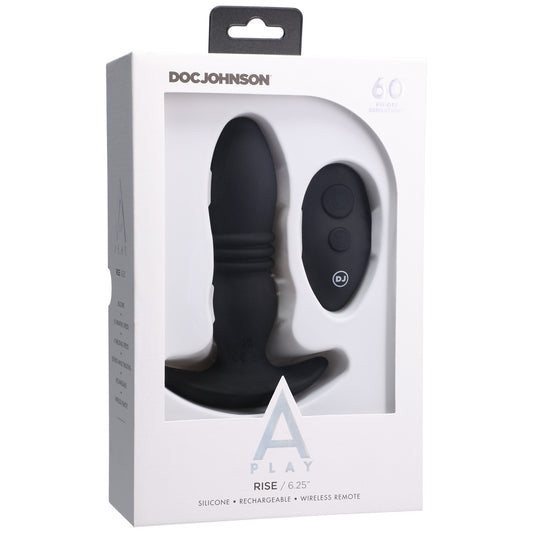 A-Play Rise Rechargeable Silicone Anal Plug With Remote Black