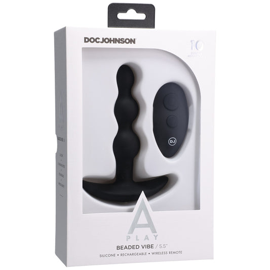 A-Play Beaded Vibe Rechargeable Silicone Anal Plug With Remote Black