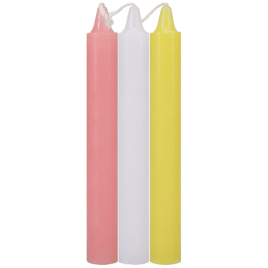Japanese Drip Candles 3 Pack Pink&#44; White&#44; Yellow