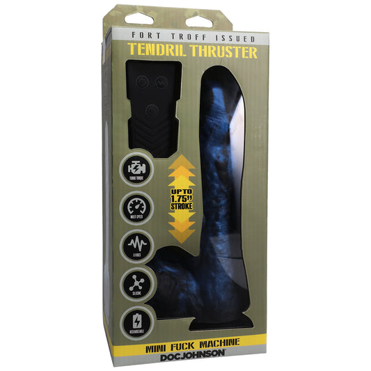 Fort Troff Tendril Thruster Mini Fuck Machine Rechargeable Silicone With Remote Blue/Black