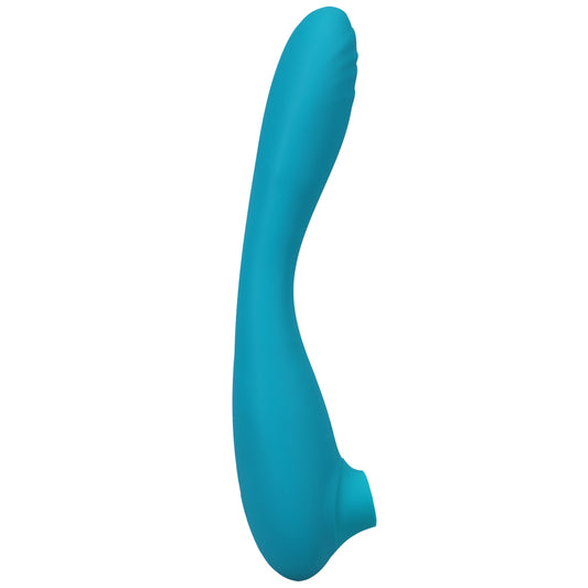 This Product Sucks Sucking Clitoral Stimulator With Bendable G-Spot Vibrator Rechargeable Teal