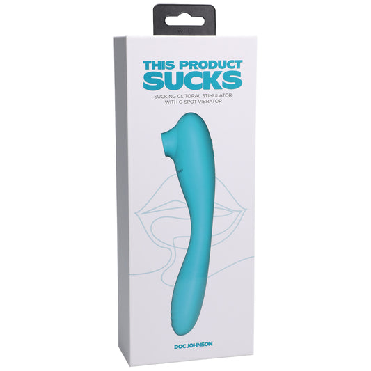 This Product Sucks Sucking Clitoral Stimulator With Bendable G-Spot Vibrator Rechargeable Teal
