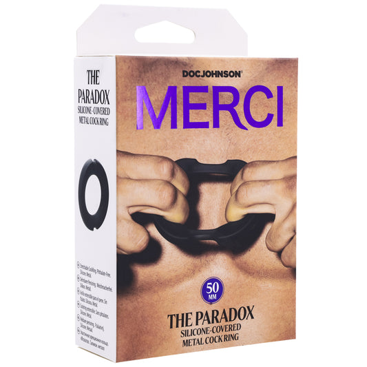 Merci The Paradox Silicone Covered Metal Cock Ring 50mm Black