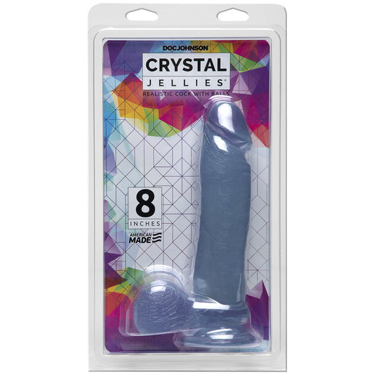 Crystal Jellies - 8&quot; Ballsy Cock With Suction Cup Clear