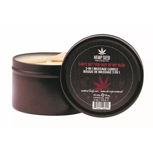 Hemp Seed 3-In-1 Holiday Candle Can&#39;t Get You Out Of My Sled 6 oz.