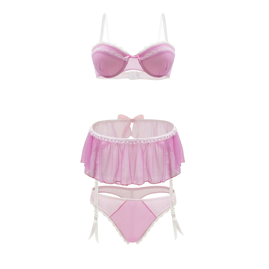 Pink Lady Bra&#44; Skirt & Panty Set -  S/M (Garment Only - No Box)