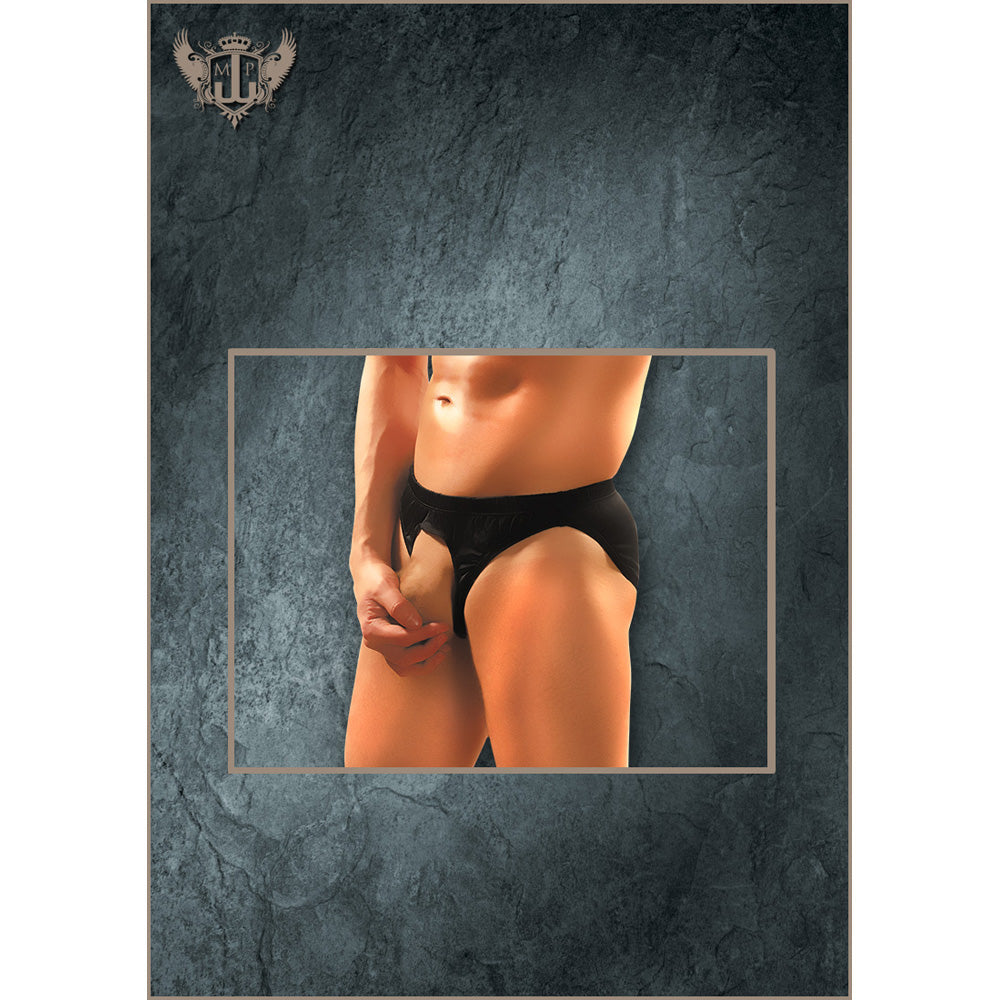 Nylon Spandex Pouchless Brief Black One Size