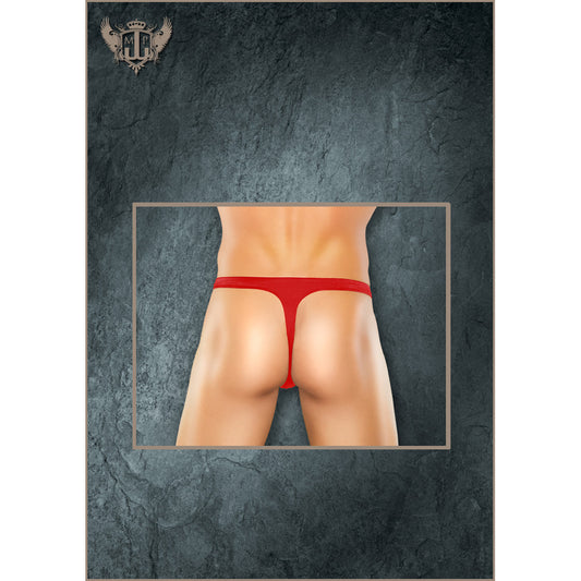 Nylon Spandex Pull Tab Thong Red One Size