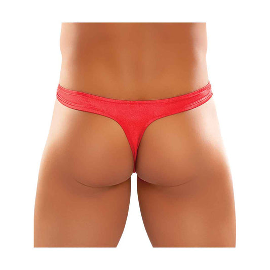 Satin Spandex Bong Thong Red S/M