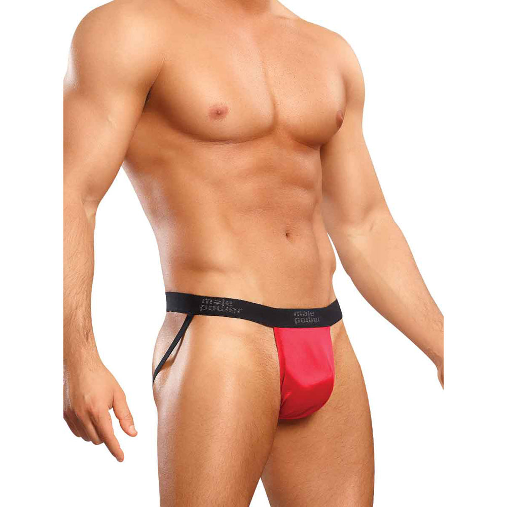 Satin Spandex Jock Red S/M