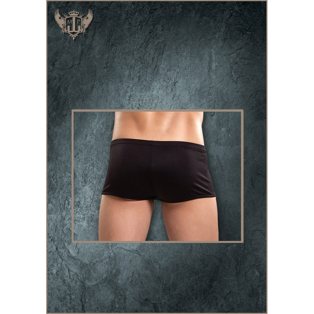 Nylon Spandex Zipper Short Black S/M