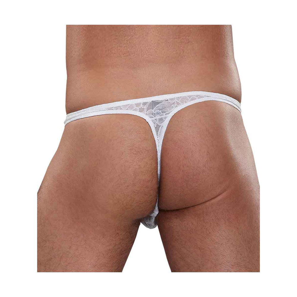 Stretch Lace Bong Thong White S/M